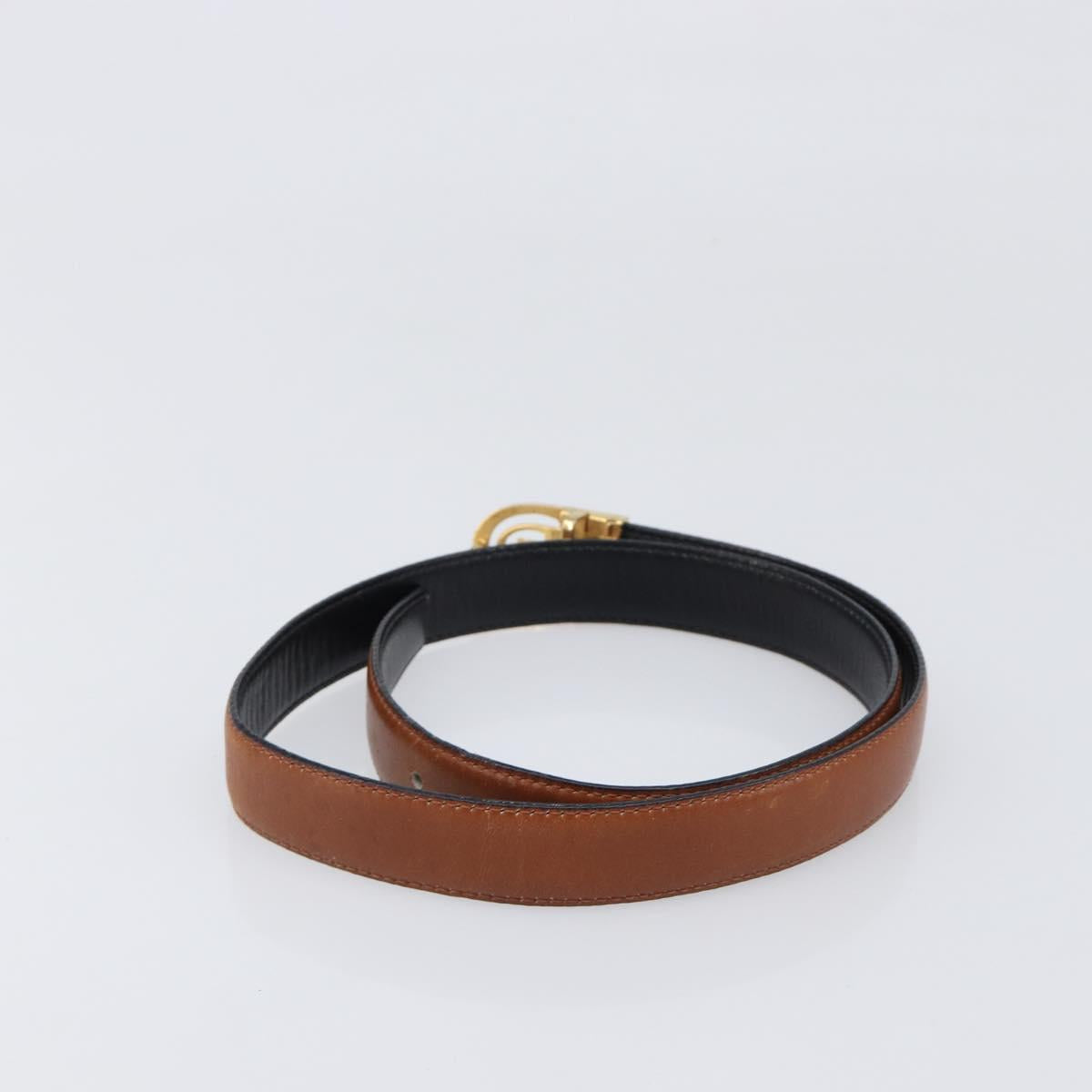 CELINE Belt Leather 4 Set Black Brown Gold tone Auth BA15475