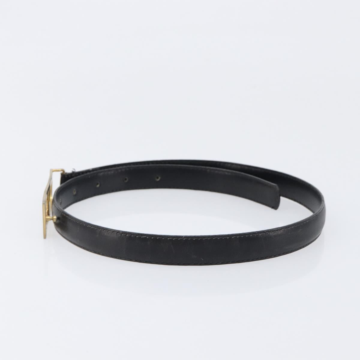 CELINE Belt Leather 4 Set Black Brown Gold tone Auth BA15475