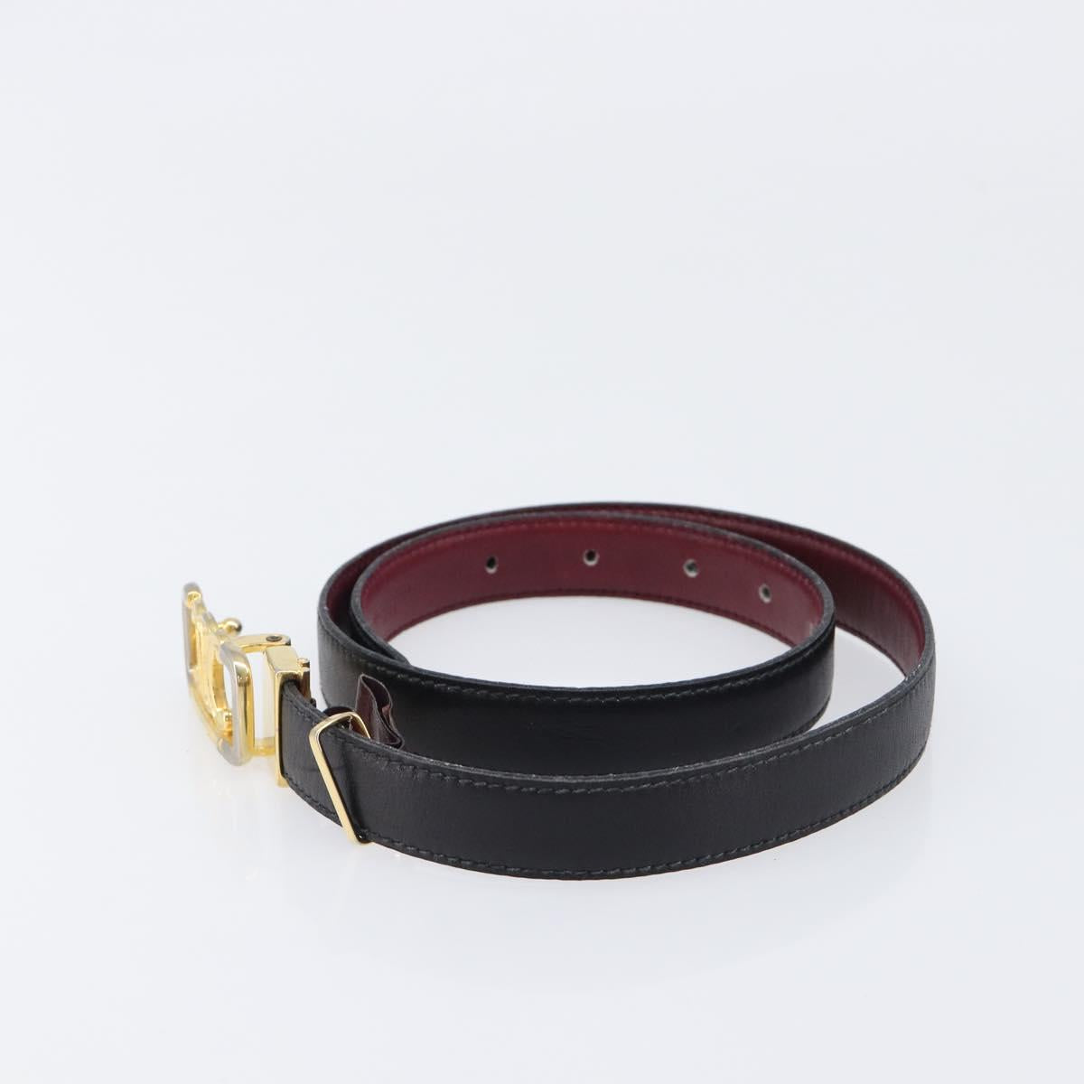 CELINE Belt Leather 4 Set Black Brown Gold tone Auth BA15475