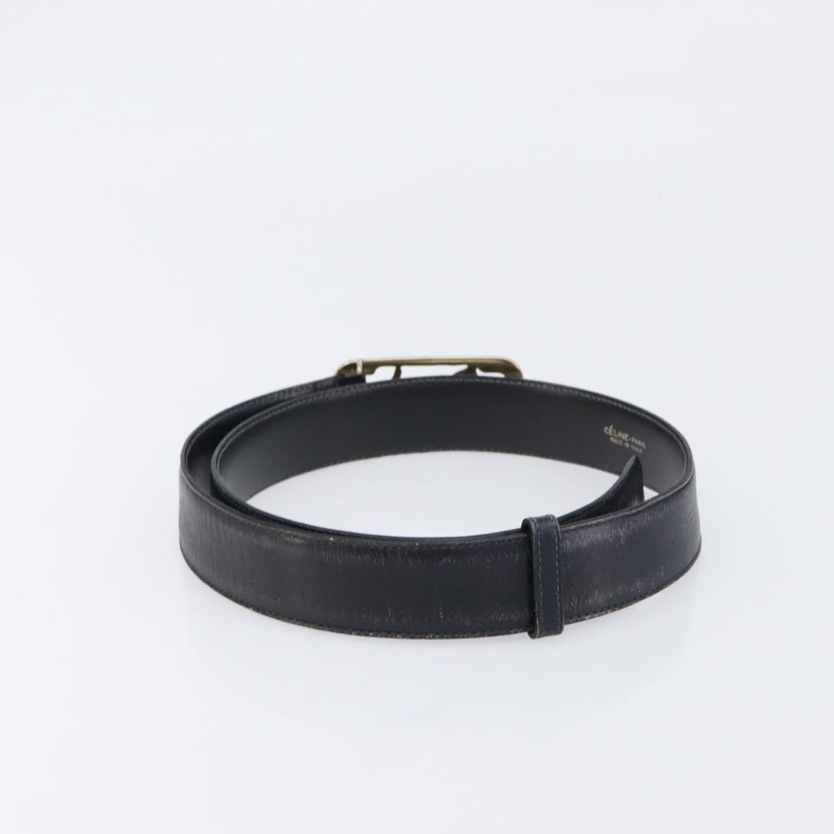 CELINE Belt Leather 4 Set Black Brown Gold tone Auth BA15475