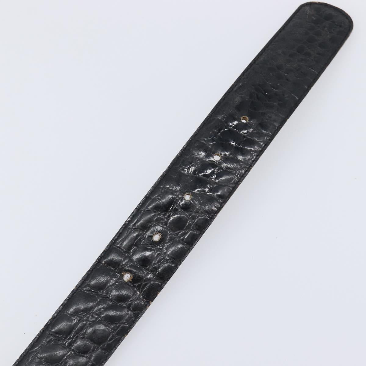 CELINE Belt Leather 4 Set Black Brown Gold tone Auth BA15476