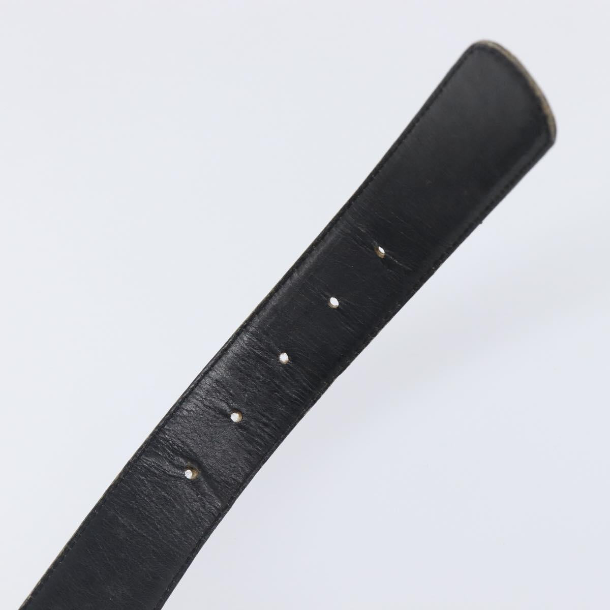 CELINE Belt Leather 4 Set Black Brown Gold tone Auth BA15476