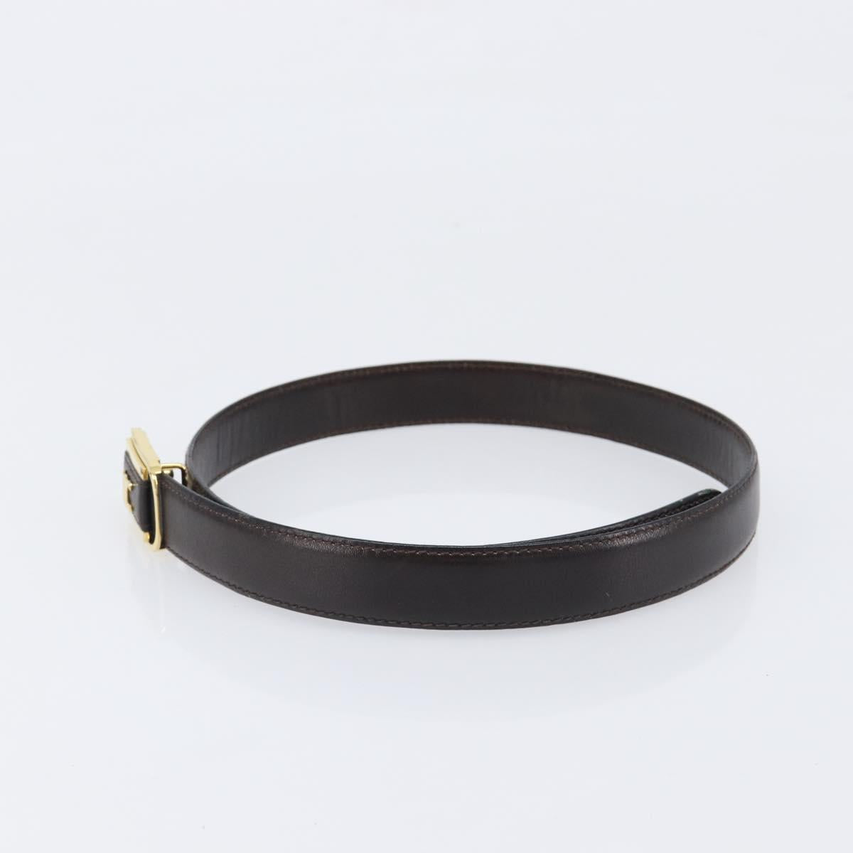 CELINE Belt Leather 4 Set Black Brown Gold tone Auth BA15476