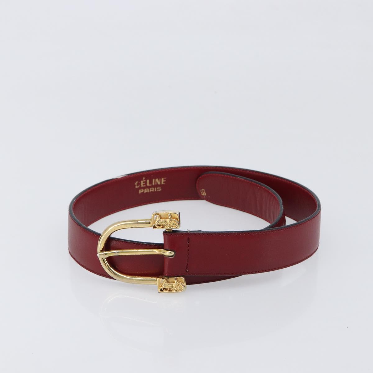 CELINE Belt Leather 4 Set Black Brown Gold tone Auth BA15476