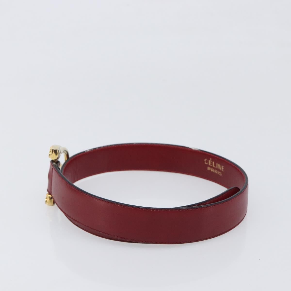 CELINE Belt Leather 4 Set Black Brown Gold tone Auth BA15476