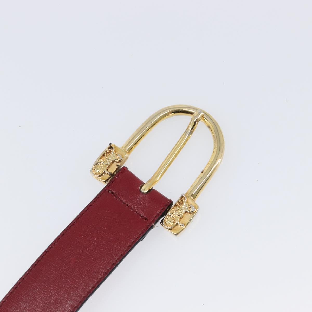 CELINE Belt Leather 4 Set Black Brown Gold tone Auth BA15476