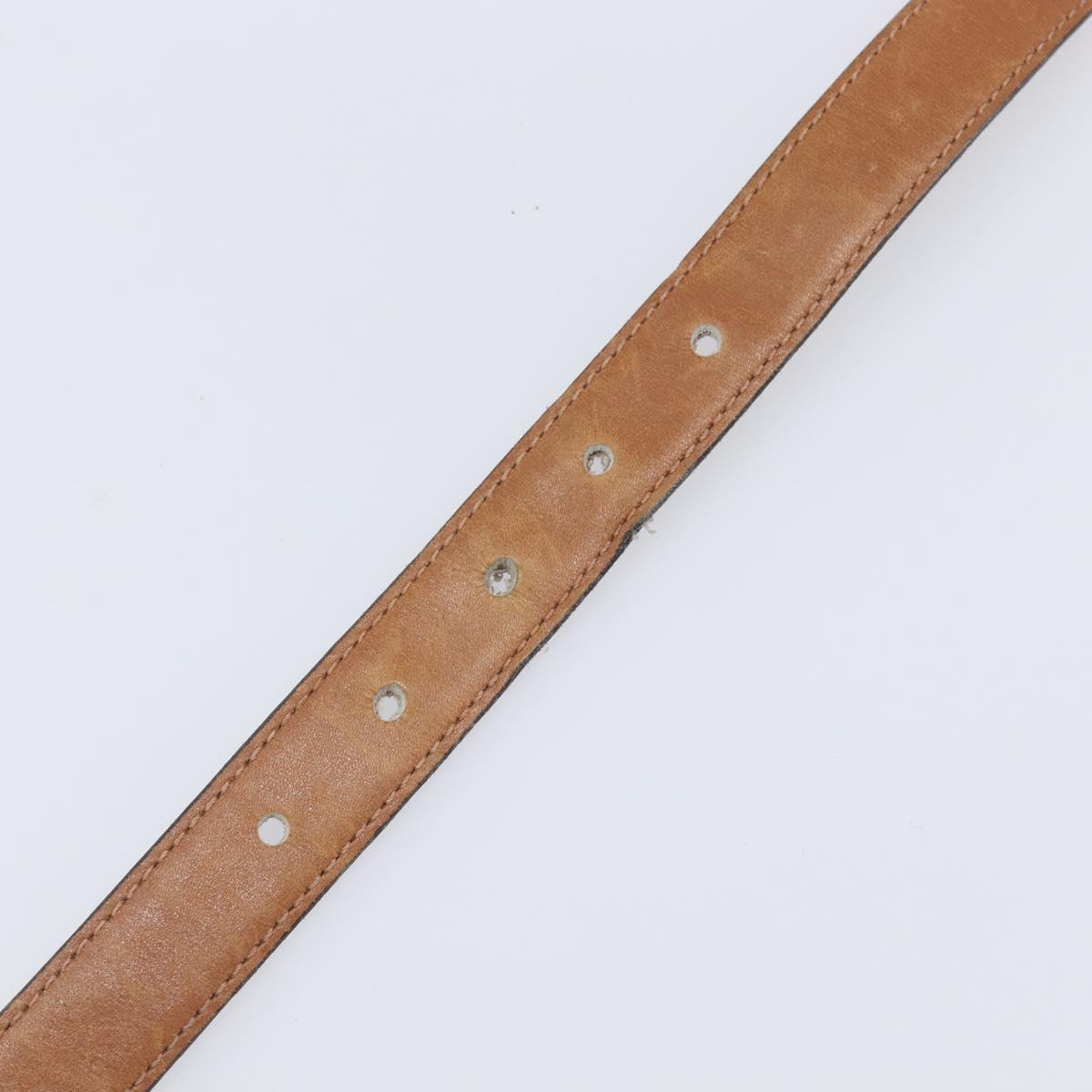 CELINE Belt Leather 5 Set Brown Gold Tone Silver Auth BA15477