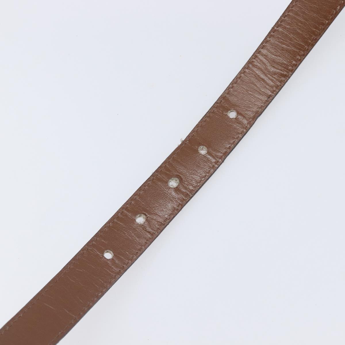CELINE Belt Leather 5 Set Brown Gold Tone Silver Auth BA15477