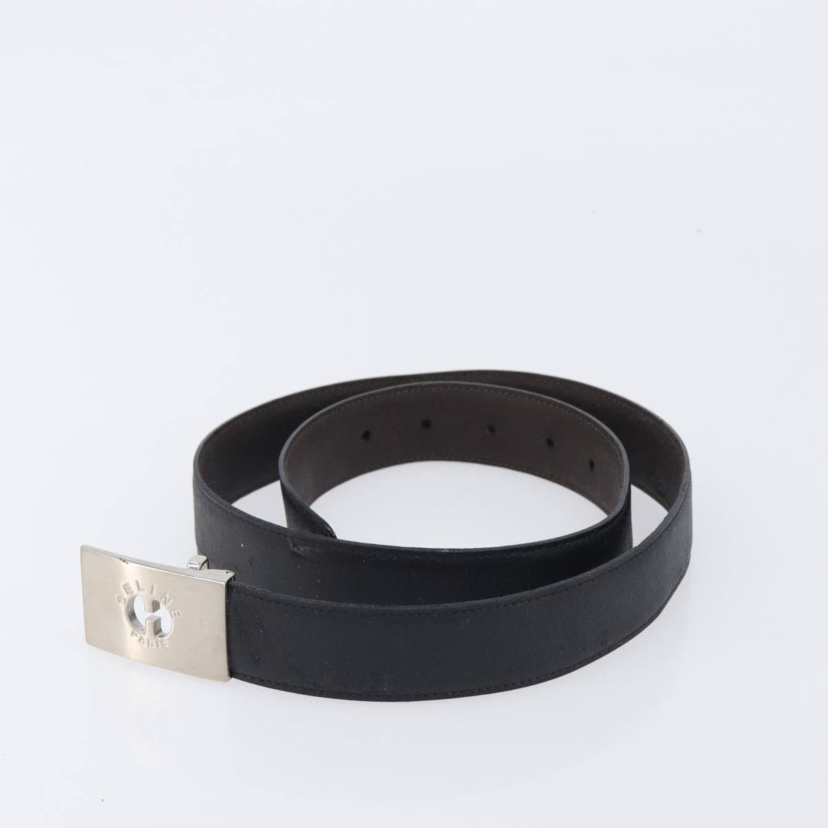 CELINE Belt Leather 5 Set Brown Gold Tone Silver Auth BA15477