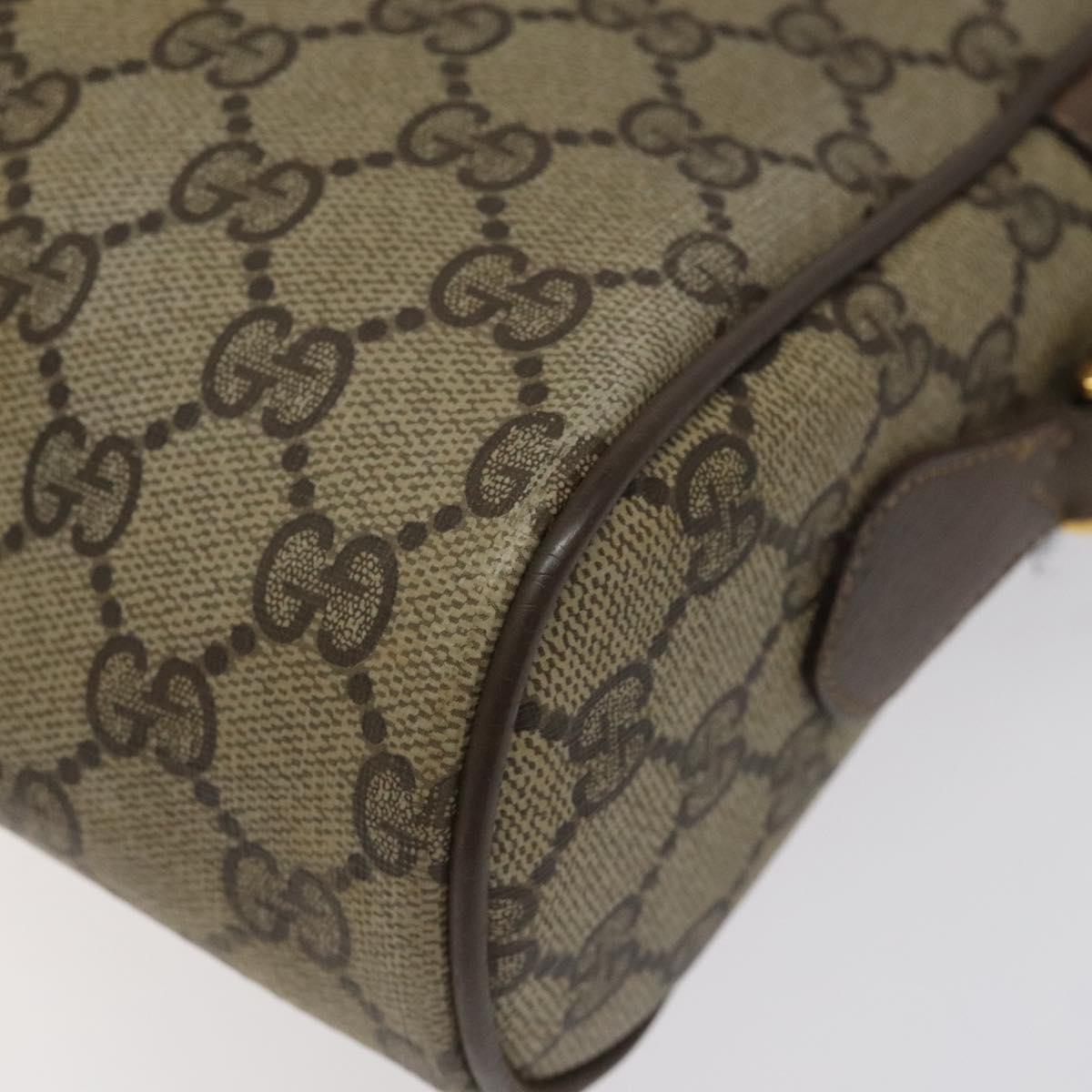 GUCCI GG Supreme Web Sherry Line Bag PVC Beige Gold 72 02 088 Auth BA1548