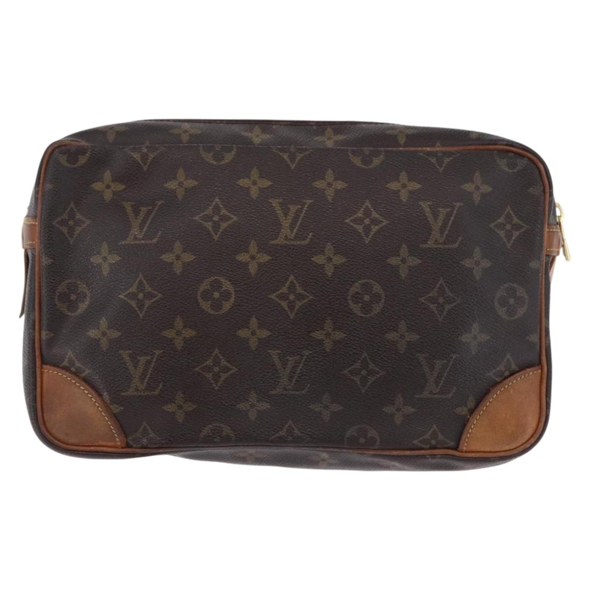 LOUIS VUITTON Monogram Compiegne 28 Clutch Bag M51845 LV Auth BA15480