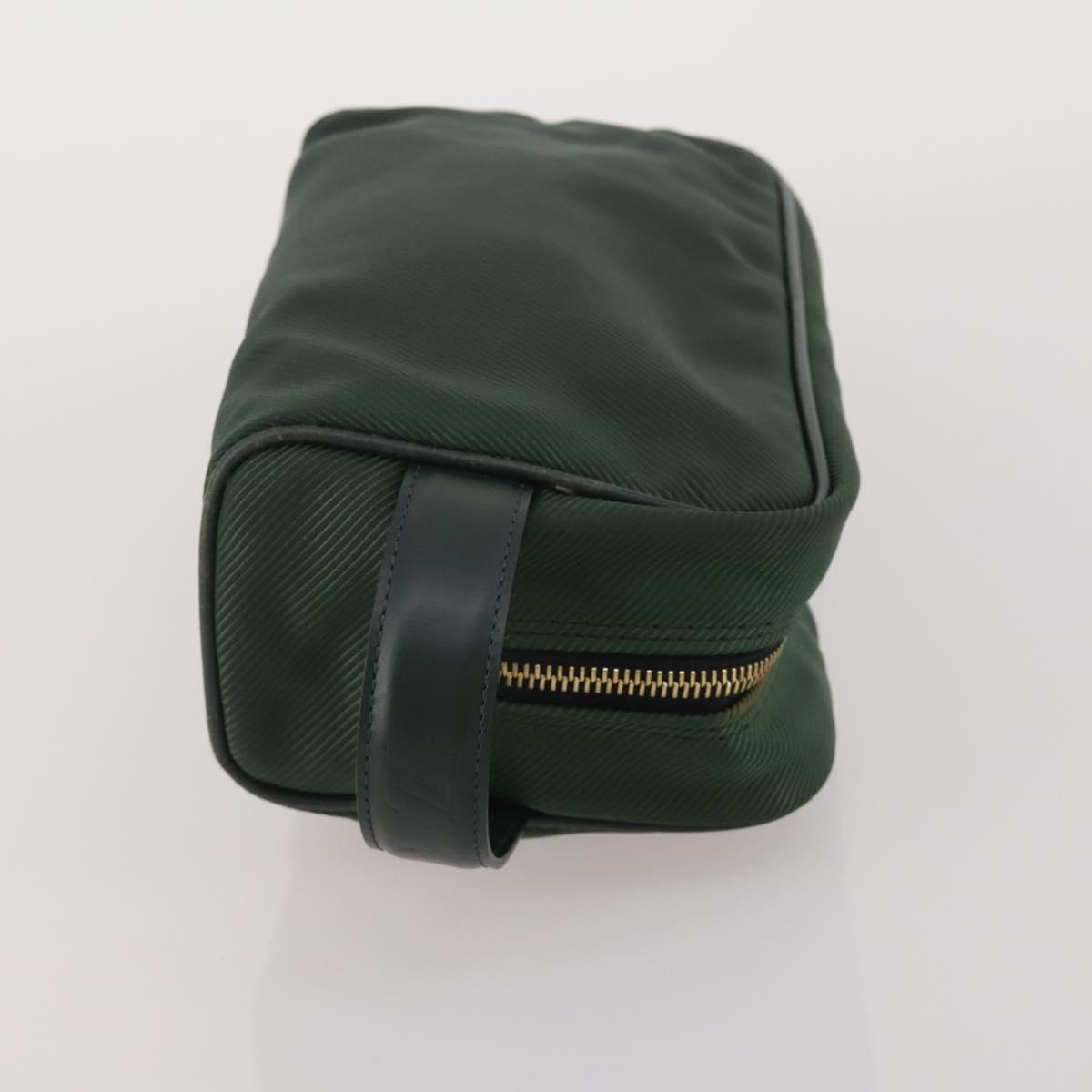 LOUIS VUITTON Epi Taiga Clutch Bag 2 Set Black Green LV Auth BA15485