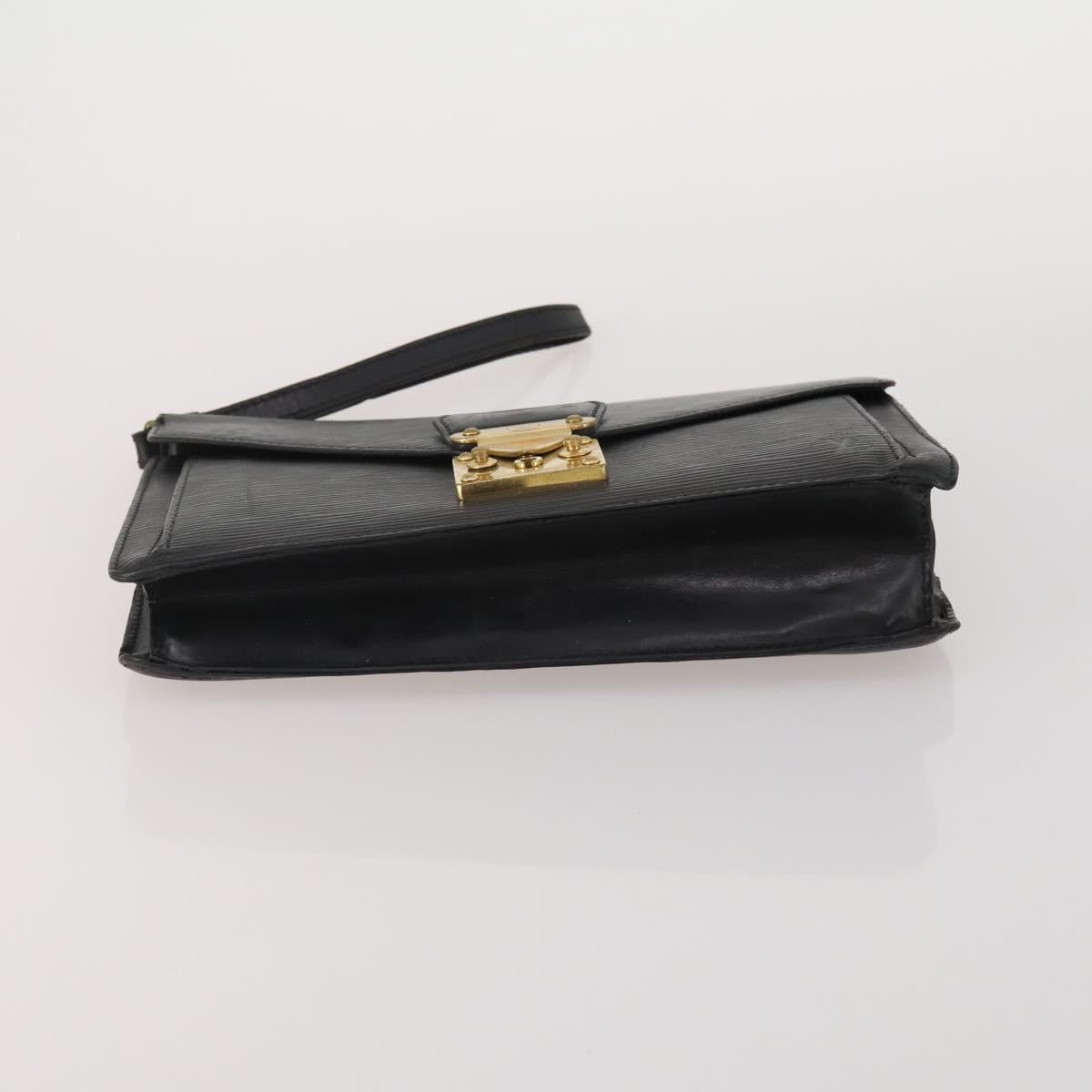 LOUIS VUITTON Epi Taiga Clutch Bag 2 Set Black Green LV Auth BA15485