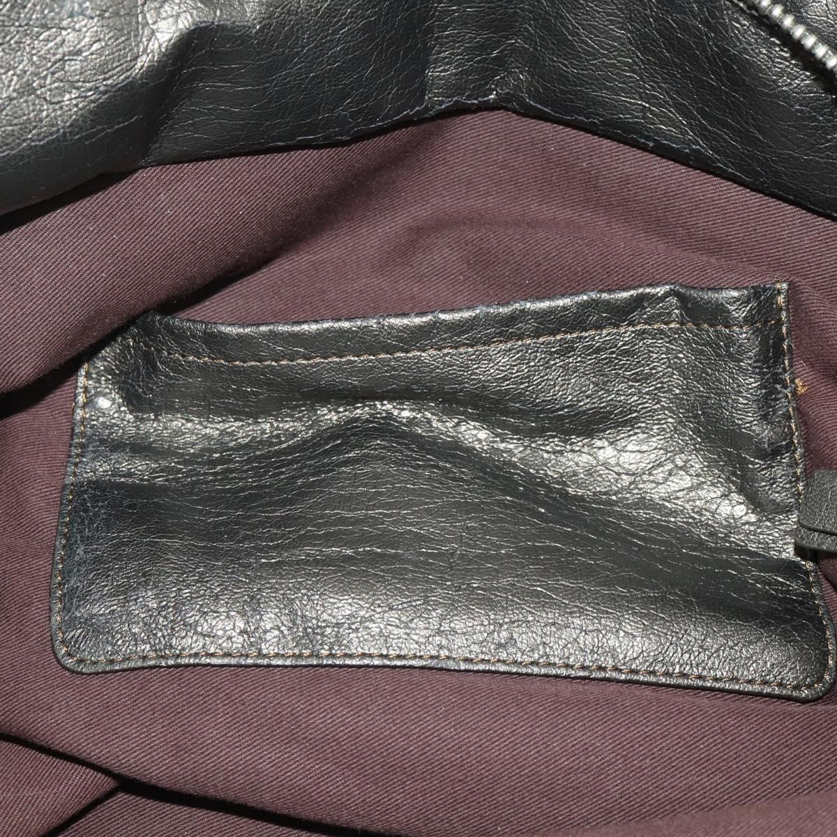 Chloe Tote Bag Leather Gray Gold Tone Auth BA15487