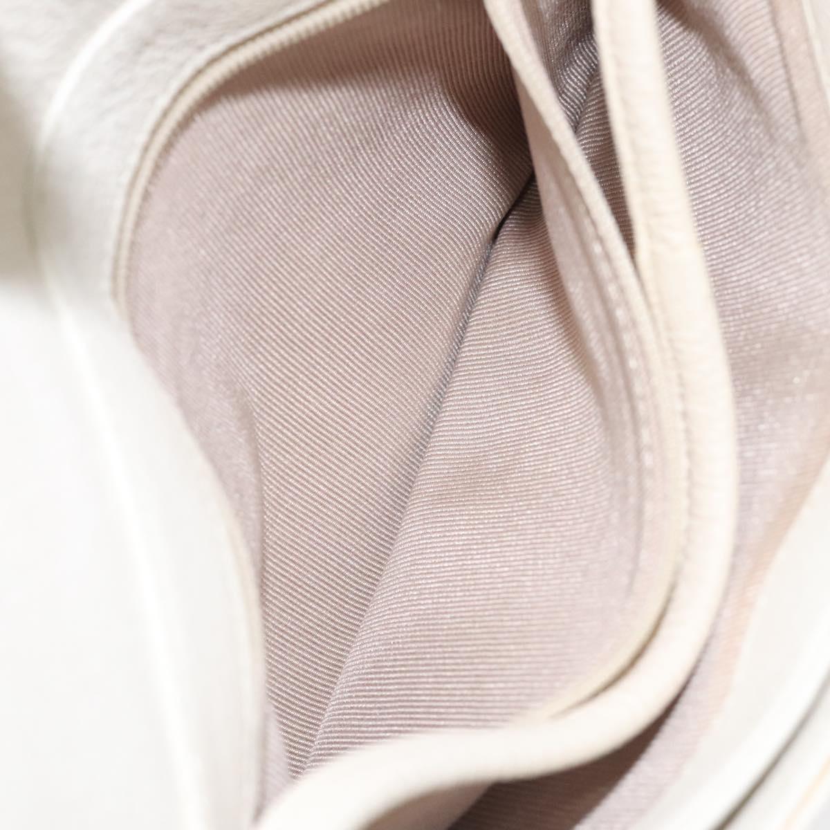 GIVENCHY Shoulder Bag Leather White Gold Auth BA1549