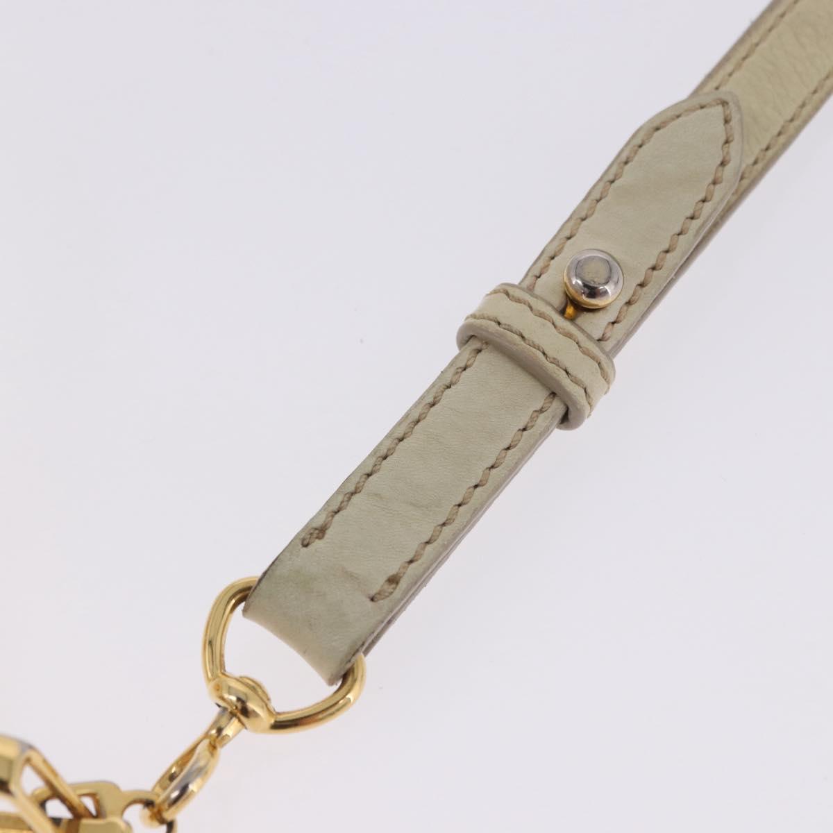 Miu Miu Matelasse Hand Bag Patent 2way White Gold Tone Auth BA15492A