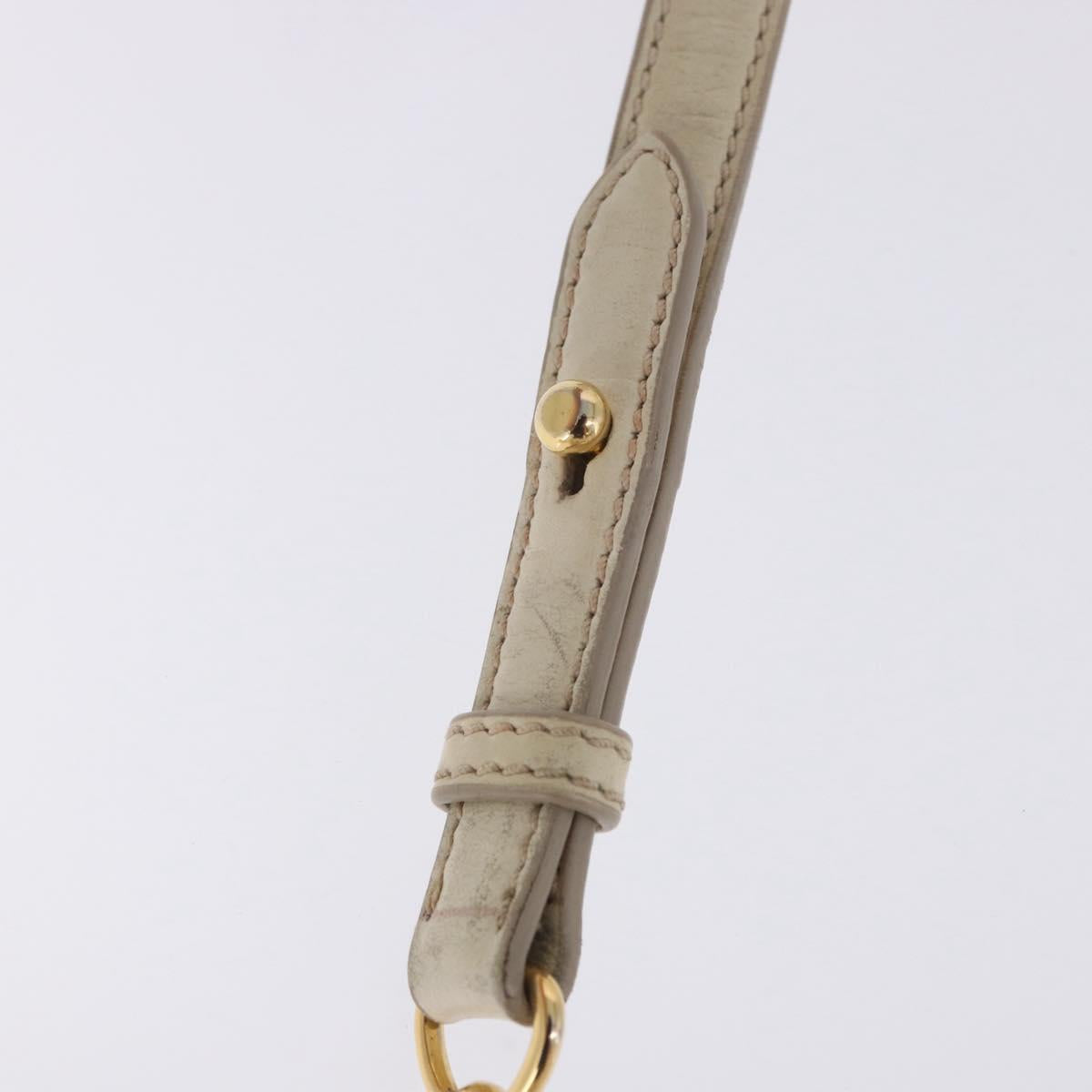 Miu Miu Matelasse Hand Bag Patent 2way White Gold Tone Auth BA15492A