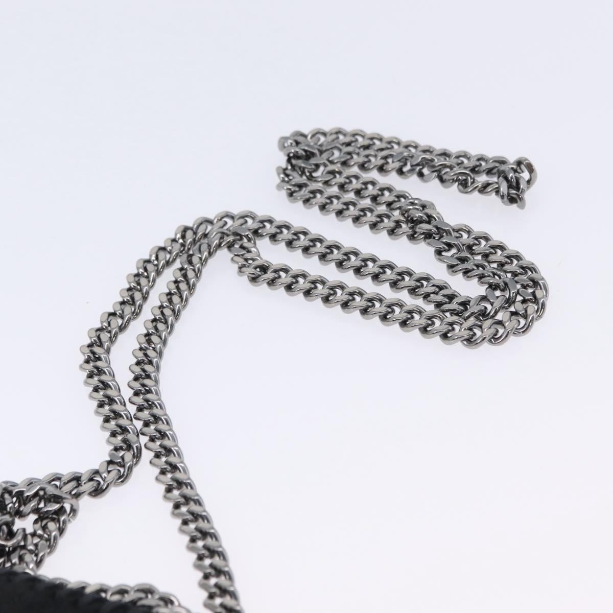 Stella MacCartney Falabella Hand Bag Suede 2way Black Silver Auth BA15495