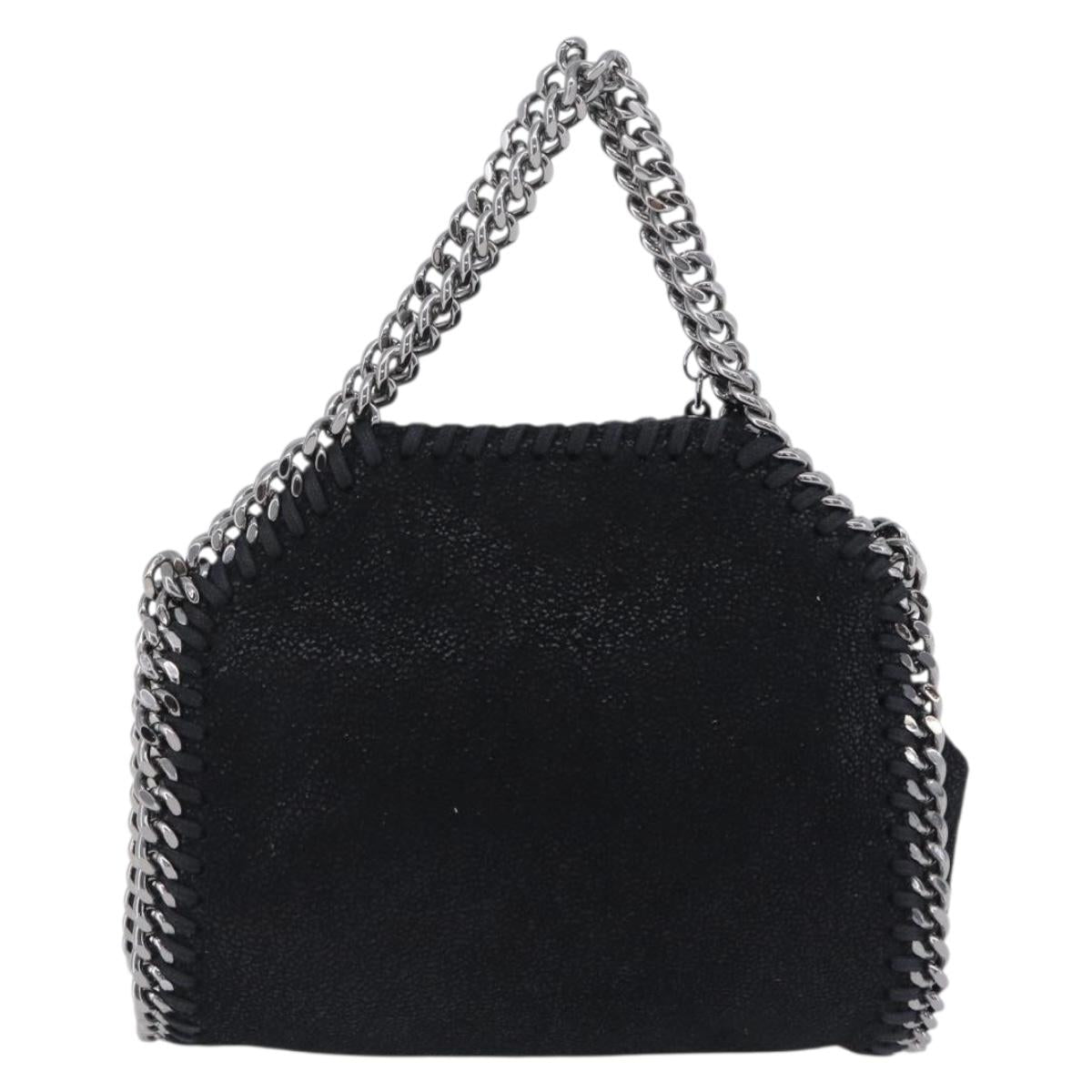 Stella MacCartney Falabella Hand Bag Suede 2way Black Silver Auth BA15495