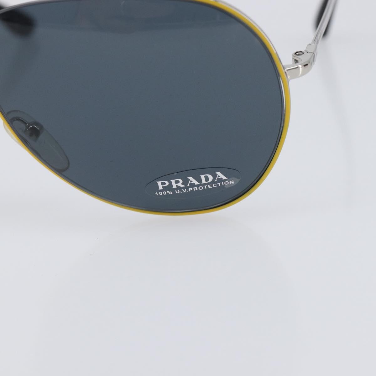PRADA Sunglasses Metal Yellow Red Auth BA15496