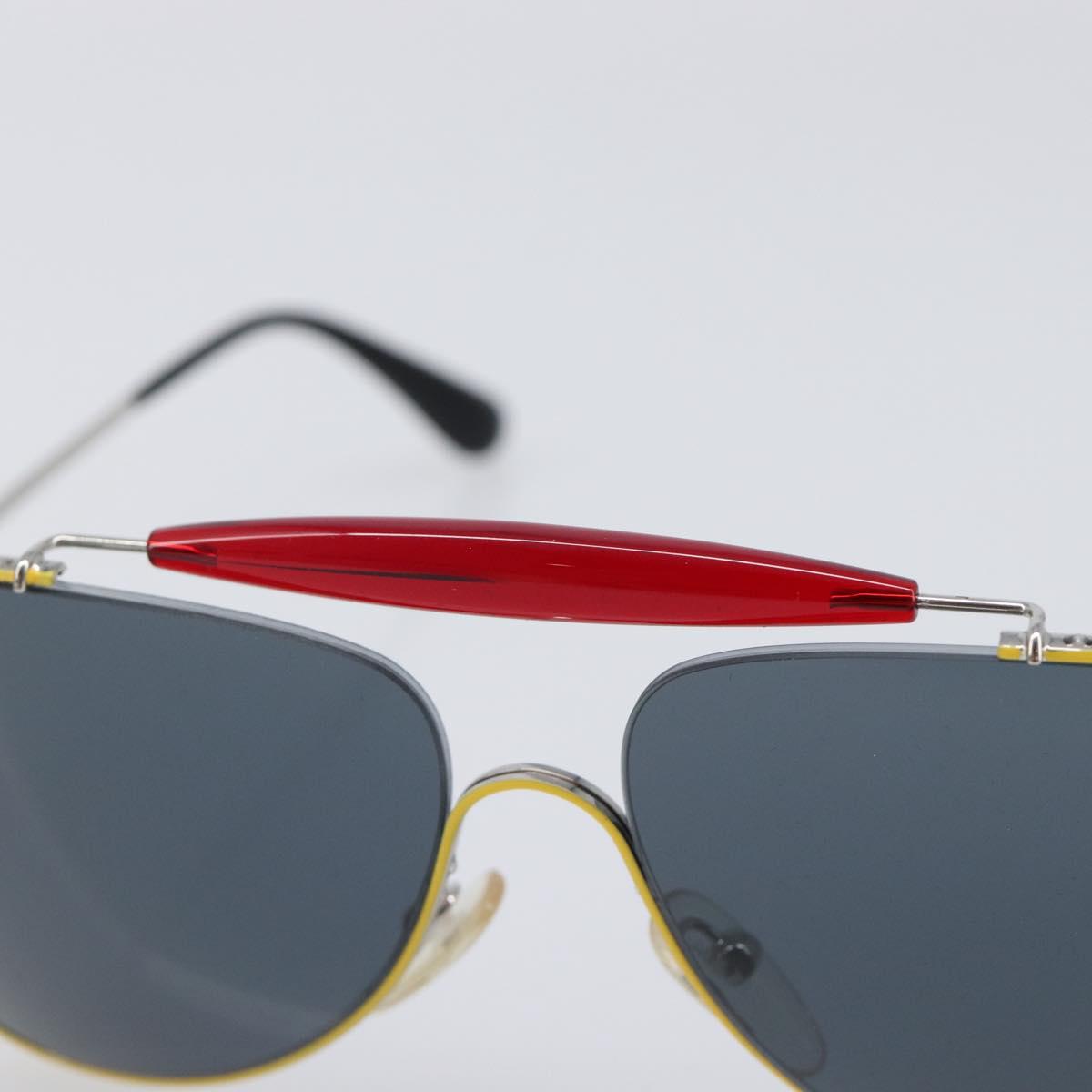 PRADA Sunglasses Metal Yellow Red Auth BA15496