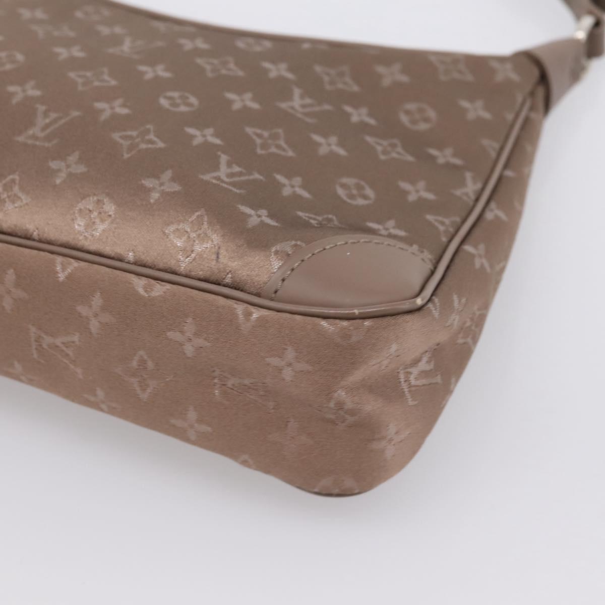 LOUIS VUITTON Monogram Satin Little Boulogne Hand Bag Beige M92143 Auth BA15499A