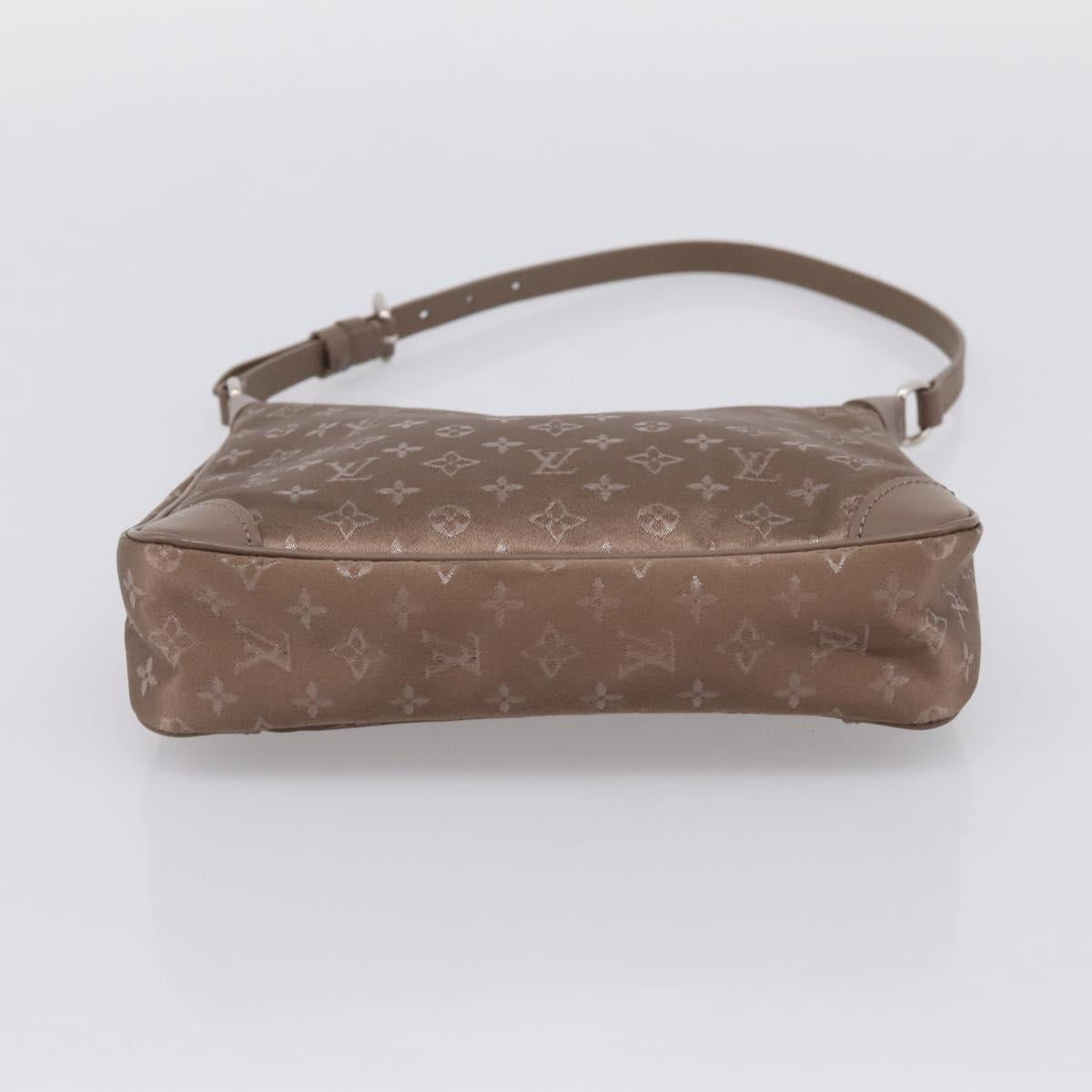 LOUIS VUITTON Monogram Satin Little Boulogne Hand Bag Beige M92143 Auth BA15499A