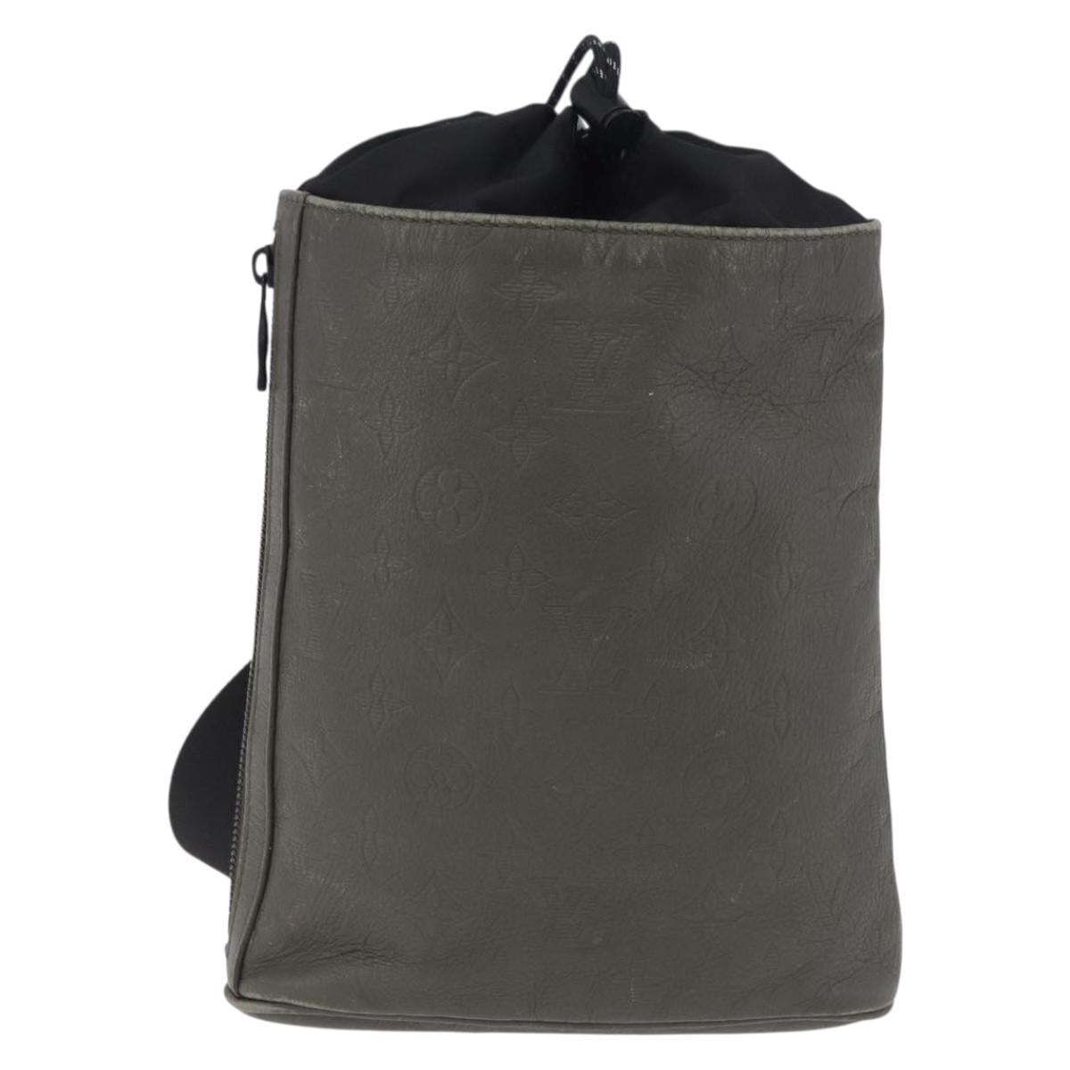 LOUIS VUITTON Monogram Shadow Chalk sling Bag Khaki M44634 LV Auth BA15500V