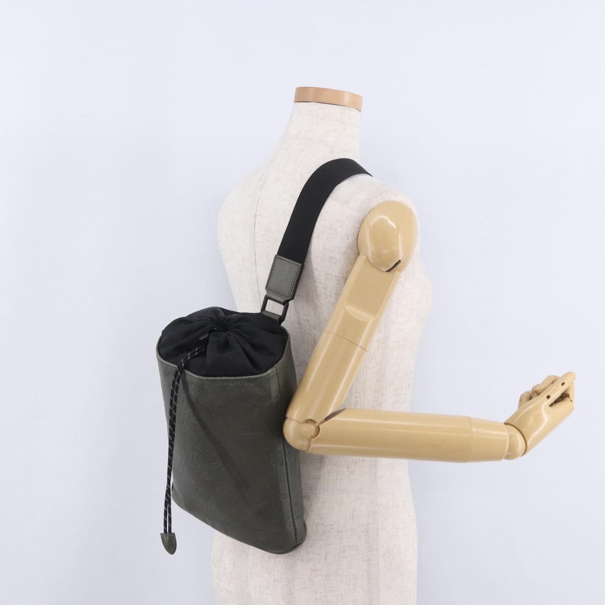 LOUIS VUITTON Monogram Shadow Chalk sling Bag Khaki M44634 LV Auth BA15500V