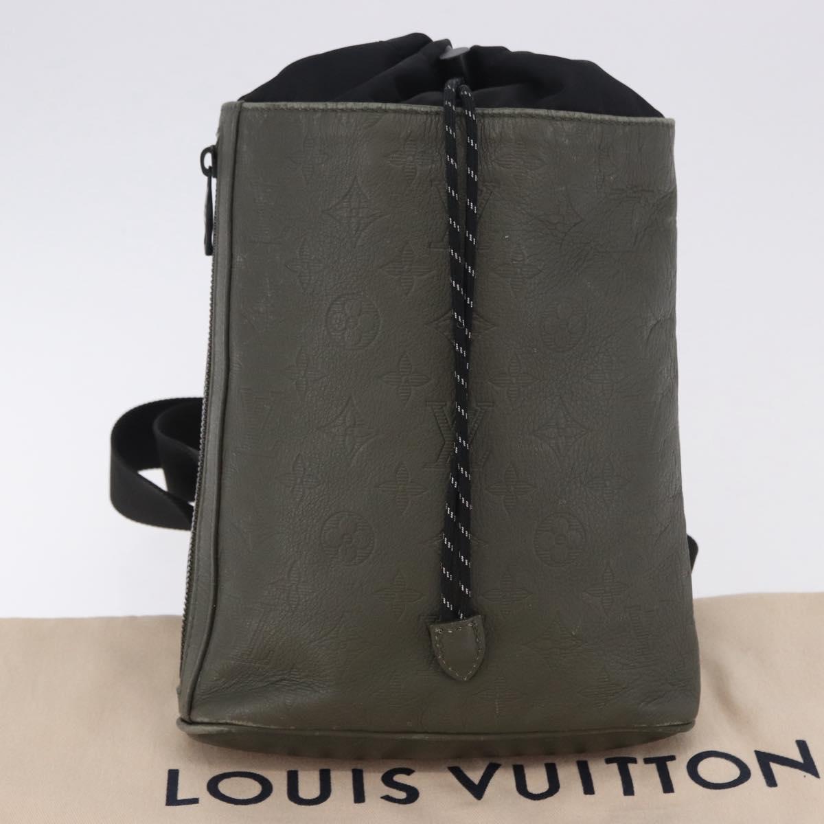 LOUIS VUITTON Monogram Shadow Chalk sling Bag Khaki M44634 LV Auth BA15500V