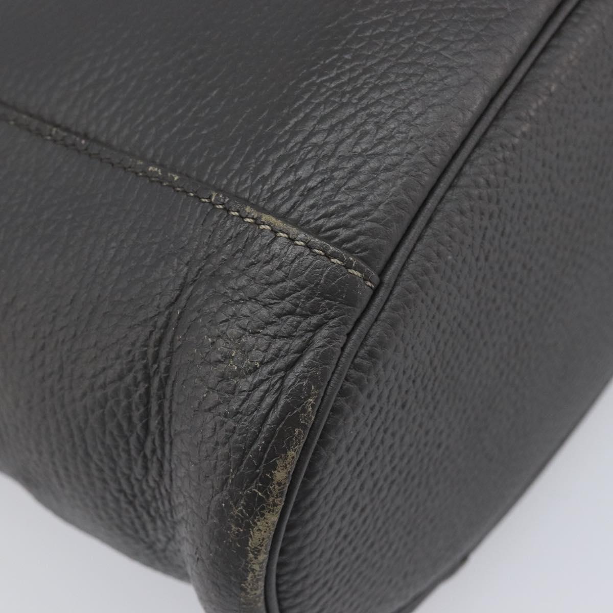 HERMES Good News Shoulder Bag Taurillon Clemence Gray Silver Auth BA15507V