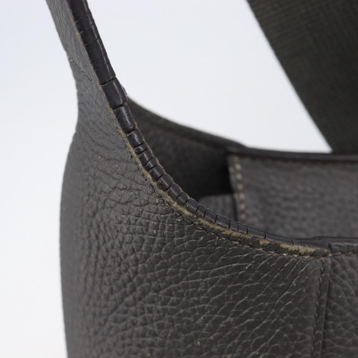 HERMES Good News Shoulder Bag Taurillon Clemence Gray Silver Auth BA15507V