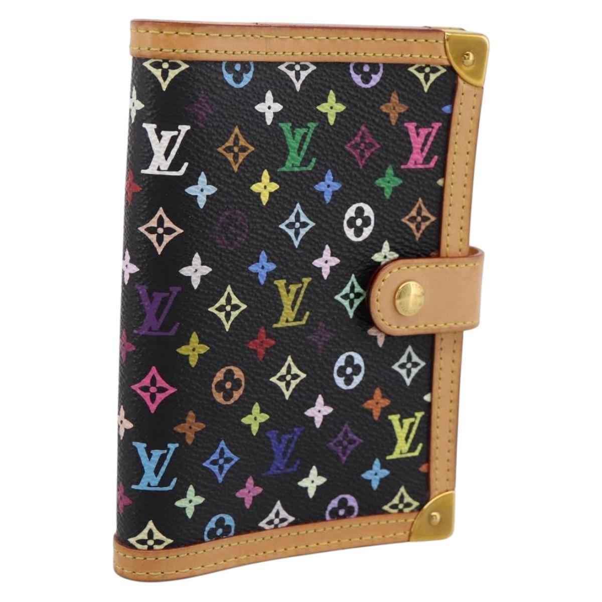 LOUIS VUITTON Monogram Multicolor Agenda PM Planner Black R20895 Auth BA15508V
