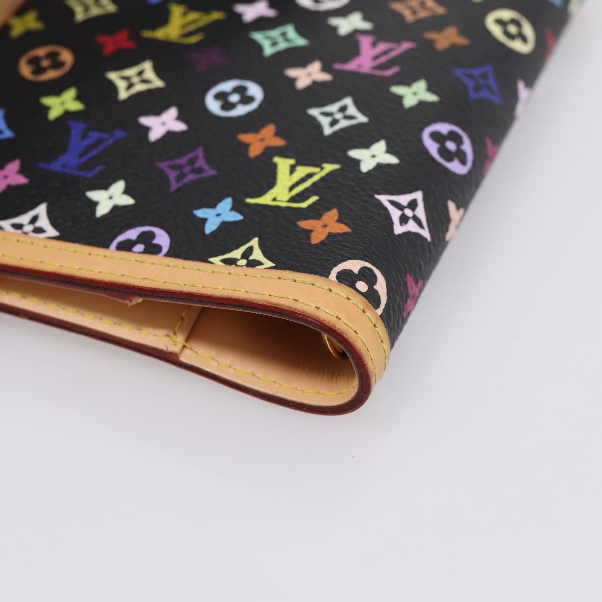 LOUIS VUITTON Monogram Multicolor Agenda PM Planner Black R20895 Auth BA15508V