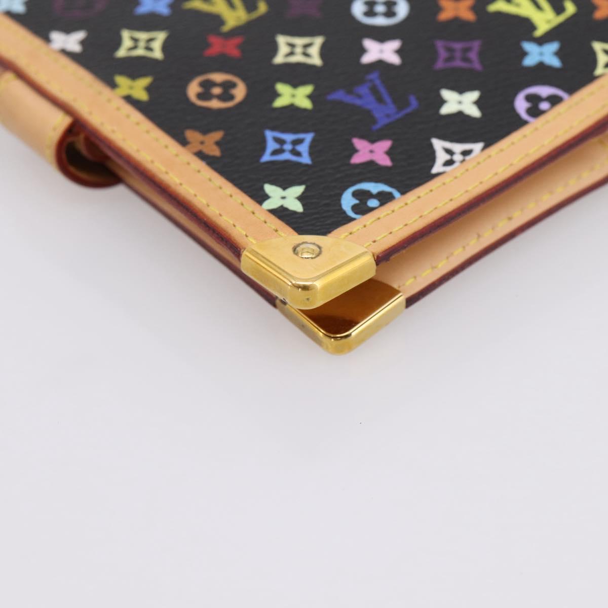 LOUIS VUITTON Monogram Multicolor Agenda PM Planner Black R20895 Auth BA15508V