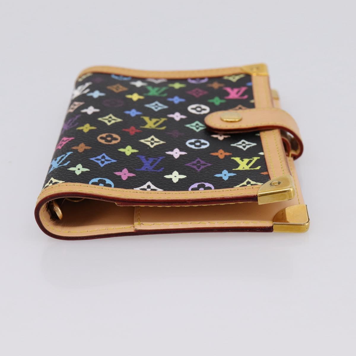 LOUIS VUITTON Monogram Multicolor Agenda PM Planner Black R20895 Auth BA15508V