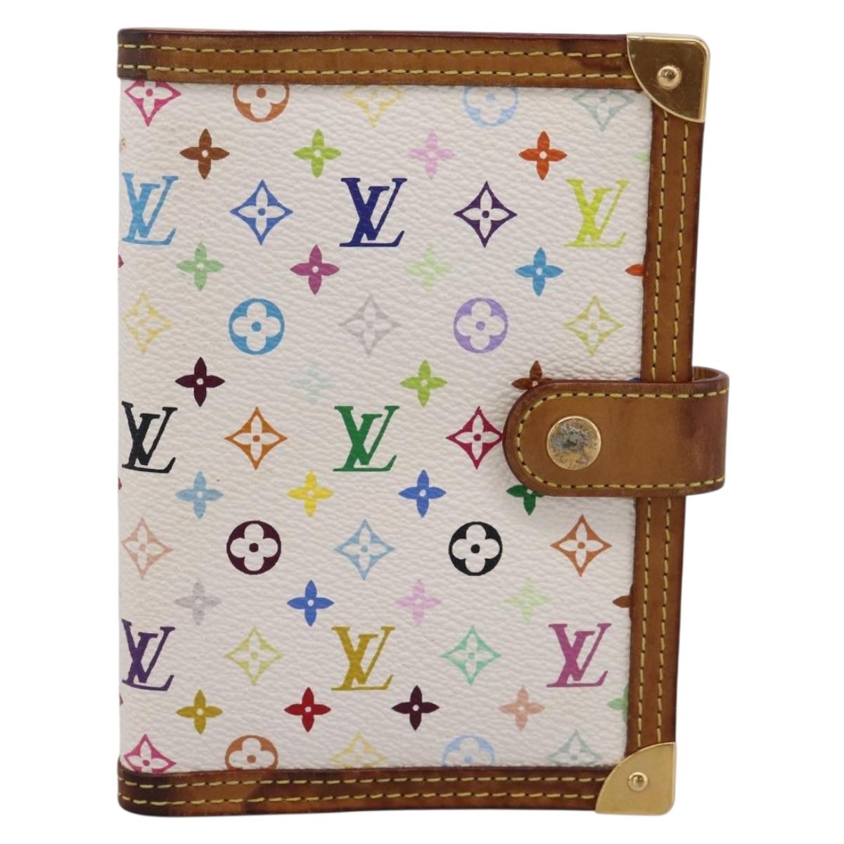 LOUIS VUITTON Monogram Multicolor Agenda PM Planner White R20896 LV Auth BA15509