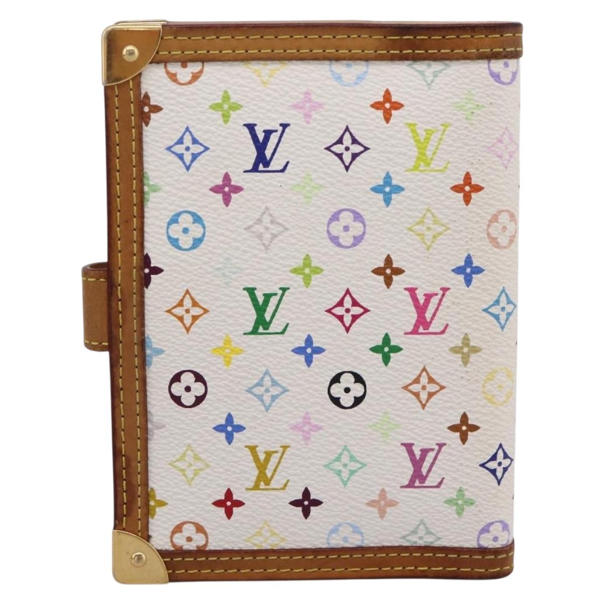 LOUIS VUITTON Monogram Multicolor Agenda PM Planner White R20896 LV Auth BA15509