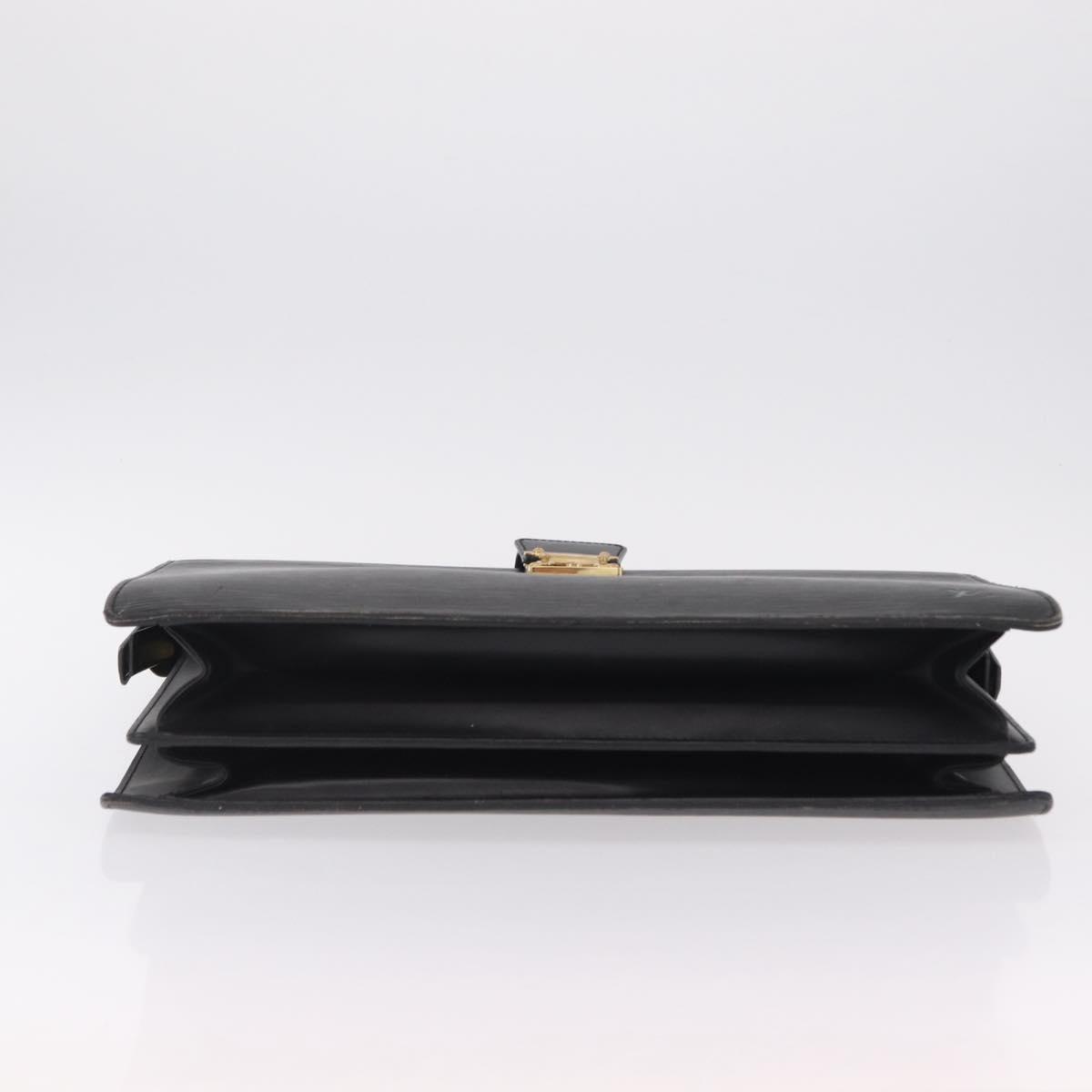 LOUIS VUITTON Epi Serviette Fermoir Business Bag Black M54352 LV Auth BA15512