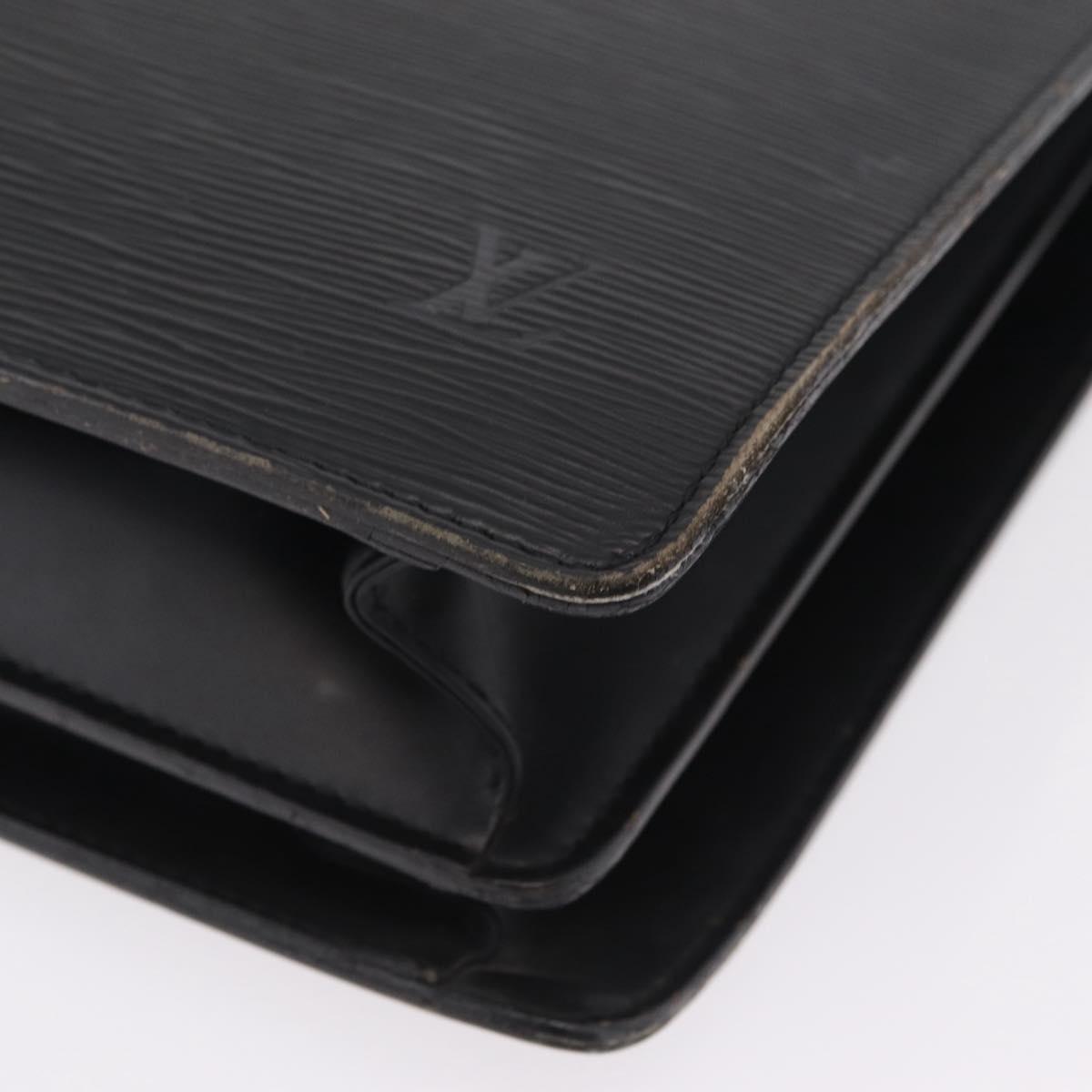LOUIS VUITTON Epi Serviette Fermoir Business Bag Black M54352 LV Auth BA15512