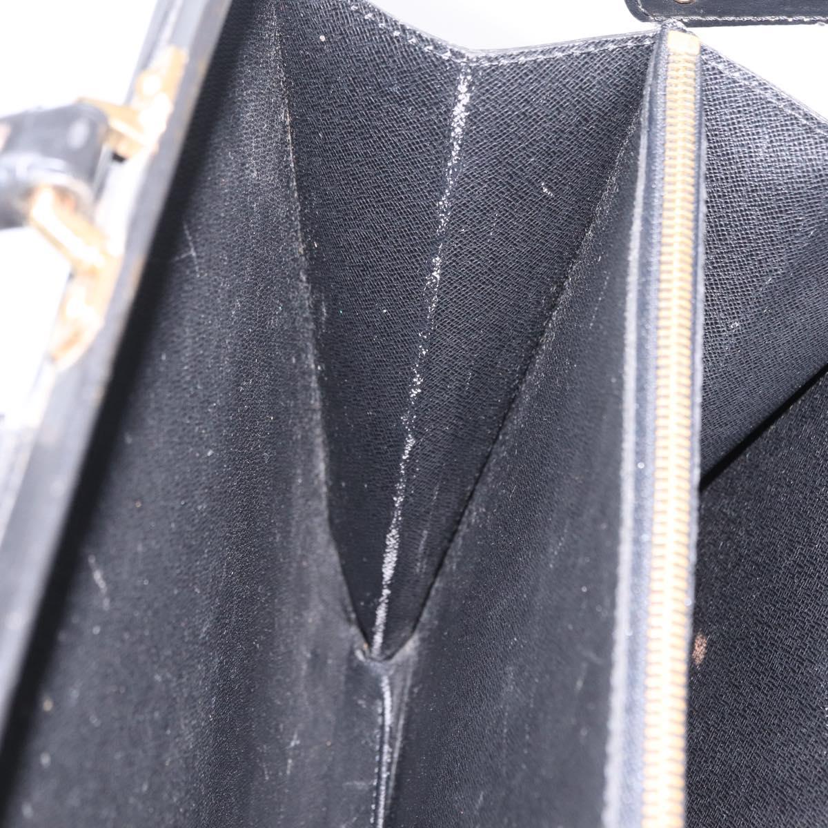 LOUIS VUITTON Epi Serviette Fermoir Business Bag Black M54352 LV Auth BA15512