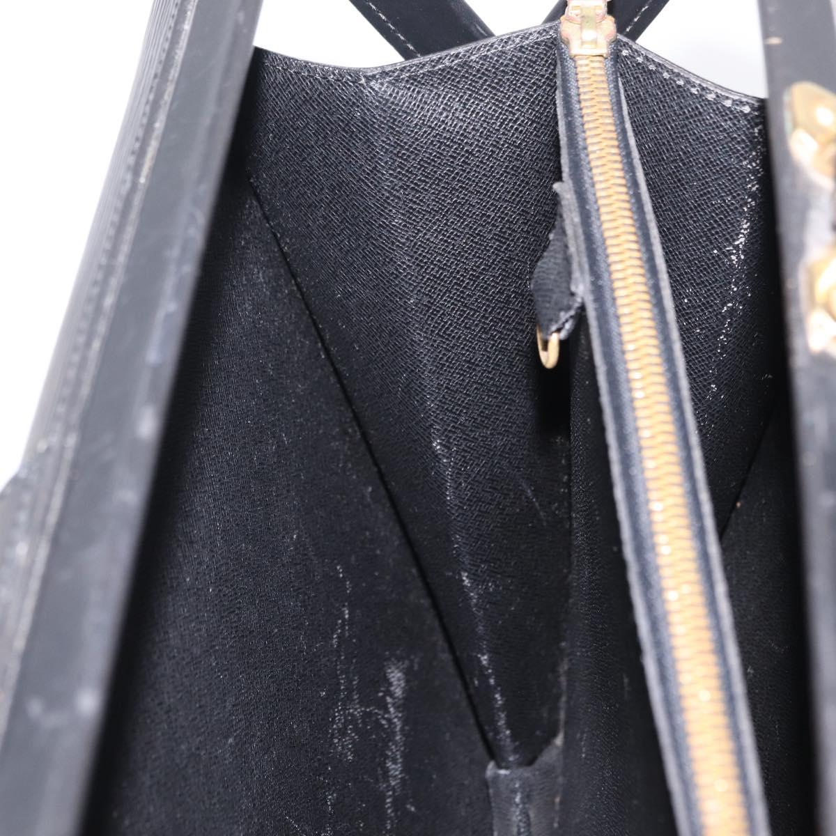 LOUIS VUITTON Epi Serviette Fermoir Business Bag Black M54352 LV Auth BA15512