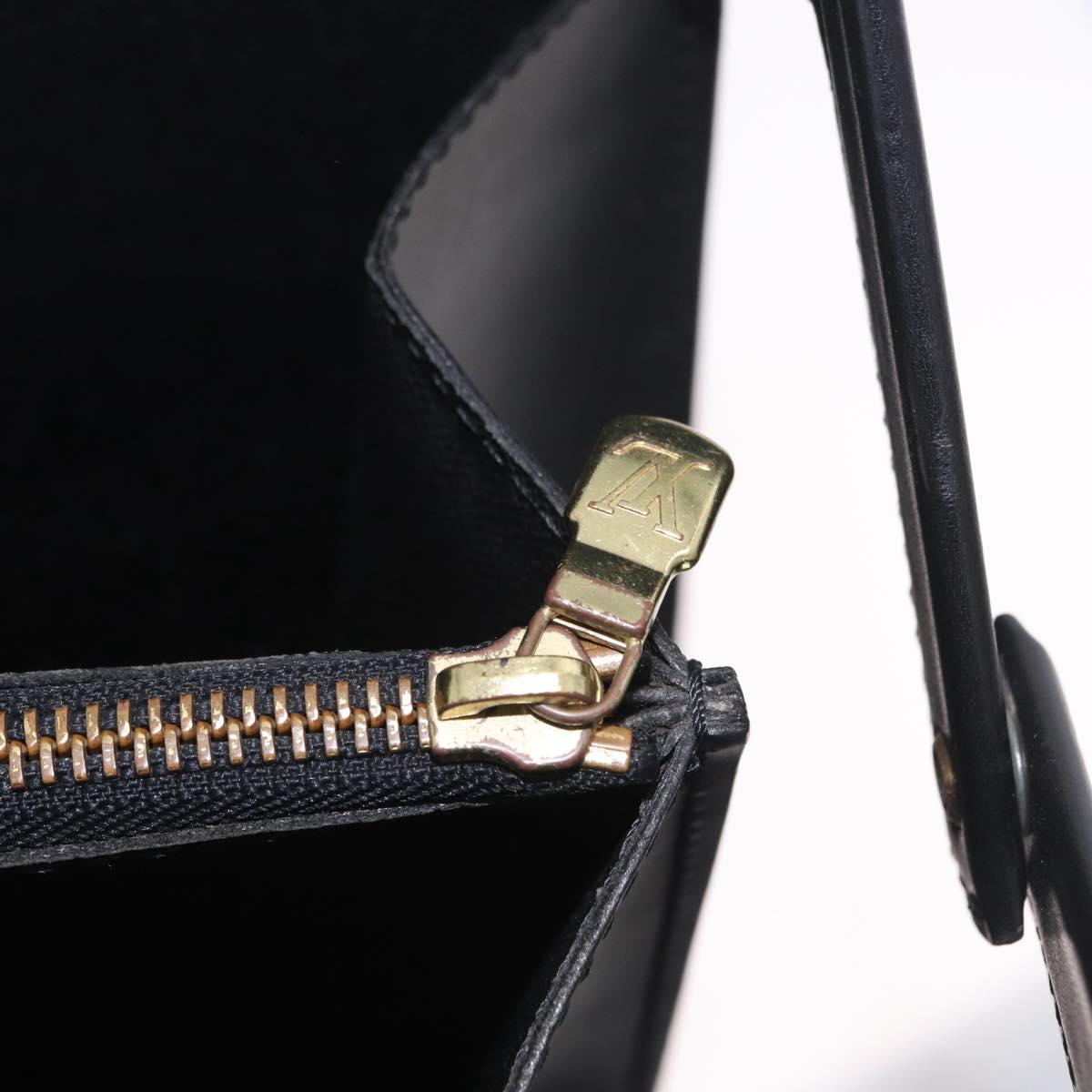 LOUIS VUITTON Epi Serviette Fermoir Business Bag Black M54352 LV Auth BA15512