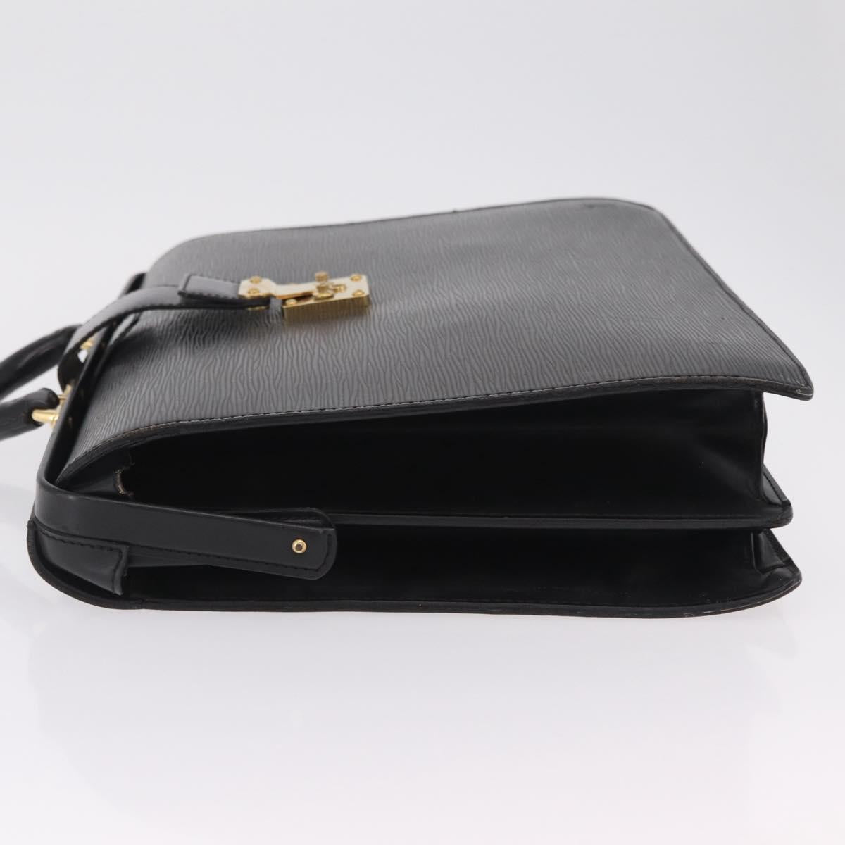 LOUIS VUITTON Epi Serviette Fermoir Business Bag Black M54352 LV Auth BA15512
