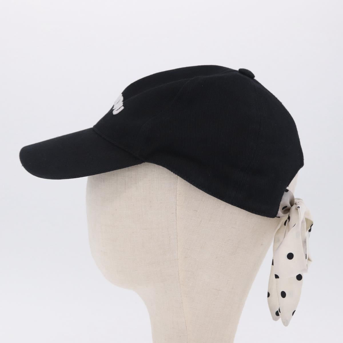 Miu Miu Cap Cotton Black White Auth BA15517
