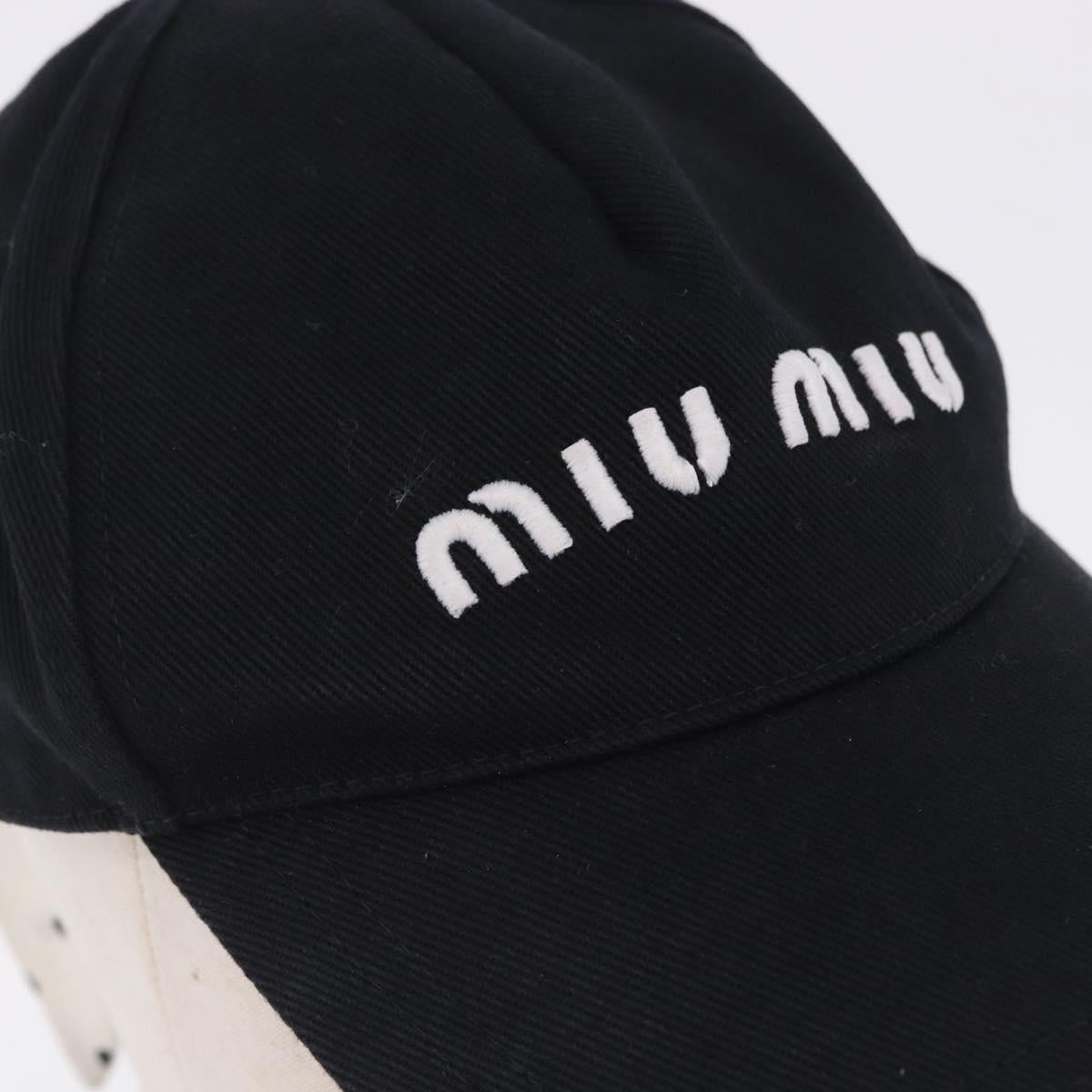 Miu Miu Cap Cotton Black White Auth BA15517