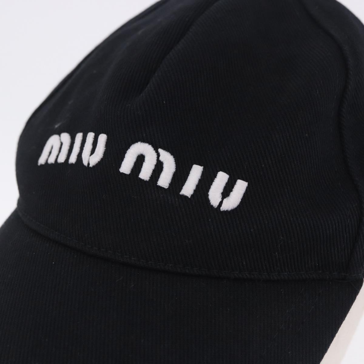 Miu Miu Cap Cotton Black White Auth BA15517