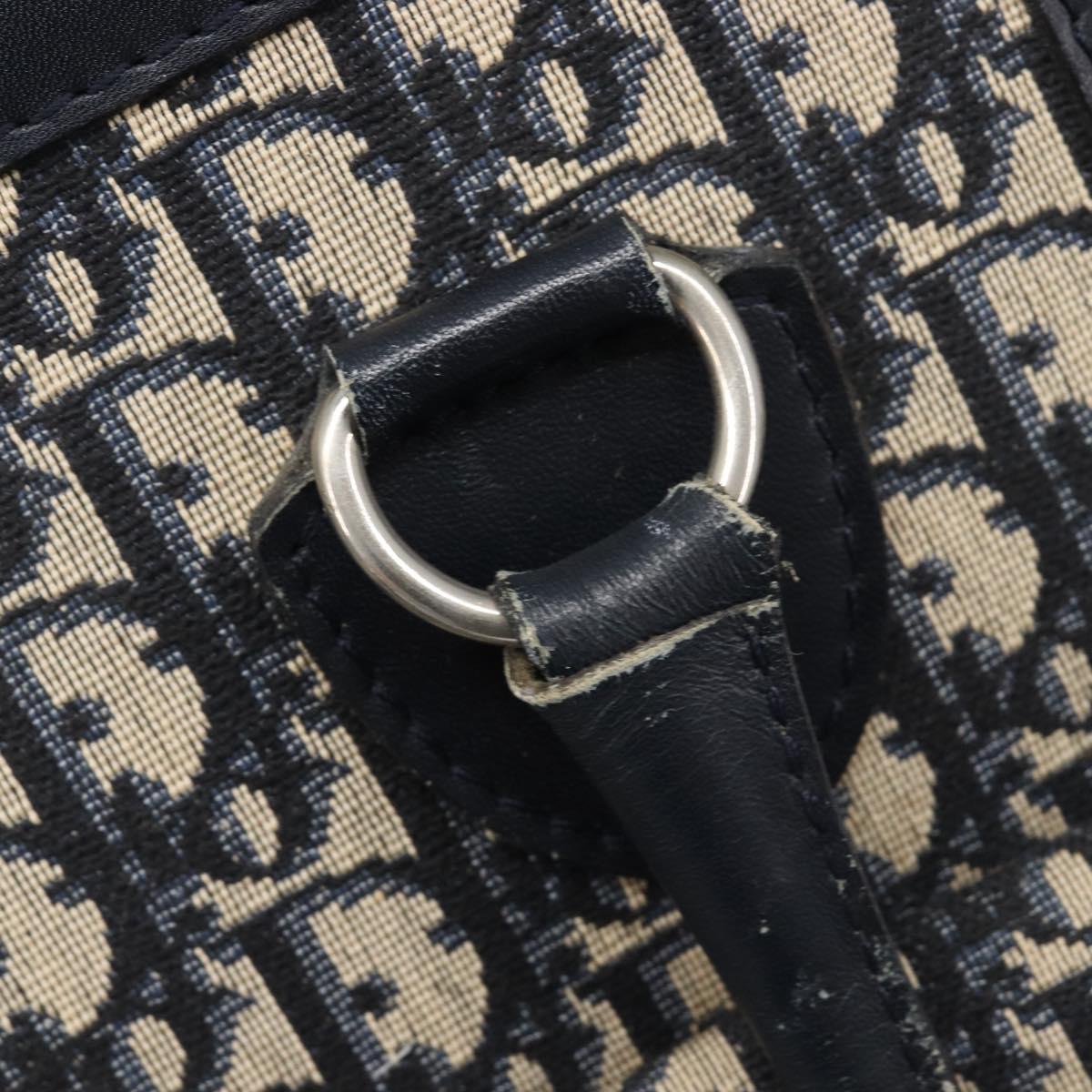 Christian Dior Trotter Canvas Tote Bag Navy Silver Auth BA15519A