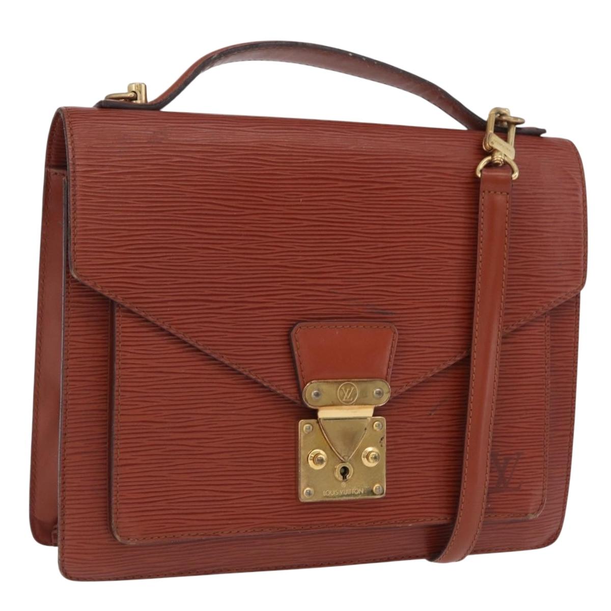LOUIS VUITTON Epi Monceau 28 Hand Bag Brown M52123 LV Auth BA15521