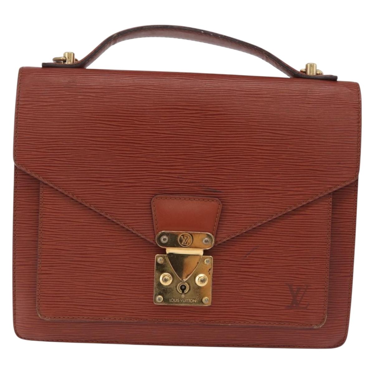 LOUIS VUITTON Epi Monceau 28 Hand Bag Brown M52123 LV Auth BA15521